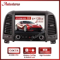 9 inç QLED Hyundai Santa Fe 2012-2006 için araç DVD oynatıcı oynatıcı Android 11.0 128GB GPS navigasyon otomobil radyosu Stereo multimedya oynatıcı