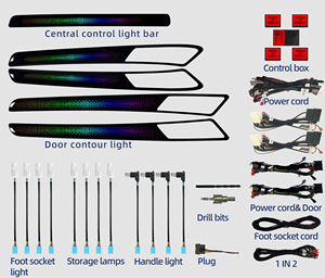 Décoration intérieure automobile Lumière d'ambiance <span class=keywords><strong>LED</strong></span> 256 couleurs Lumières d'ambiance pour vw <span class=keywords><strong>golf</strong></span> <span class=keywords><strong>7</strong></span> mk7 Lumière d'ambiance - Product Image 4