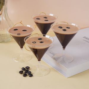 Ornement de Noël en forme de coupe à martini simulée de 8 cm, pendentif pour arbre de Noël, verre à boisson simulé (café/vin) - Product Image 2