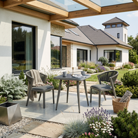 Ensemble de meubles de jardin Meiqi Heystar Mini Set, moderne, durable, en alliage d'aluminium, pour balcon, terrasse, parc et jardin - table et chaises