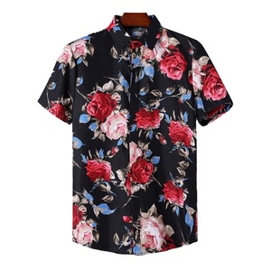 Camisas de Manga Corta Personalizadas para Hombre, Estampado Floral Digital, 100% Poliéster, Anti-Pilling, Camisas de Sublimación para Verano - Product Image 1