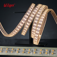 Bande LED double rangée IP65 étanche à la pluie 40m 7x17mm 180 LED/m Fil doré pur découpable 100cm 110V Garantie 5 ans