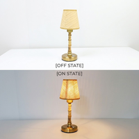 Lampe de table sans fil rechargeable en rotin, LED à intensité variable, base en bambou tressé à la main, veilleuse sans fil pour restaurant, mariage, hôtel