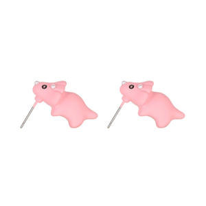 Pendientes con diseño de animales para niños, aretes de arcilla suave con diseño de dibujos animados, tiburón y dinosaurio, regalo de promoción - Product Image 3