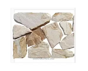 Painéis de pedra de borda de ardósia natural, painéis decorativos de parede externa, pedra de cultura dourada amarela, bom preço