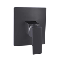 Panneau en zinc encastré à montage mural Garniture d'équilibre de pression noire mate Robinet de douche encastré en laiton Robinet mitigeur