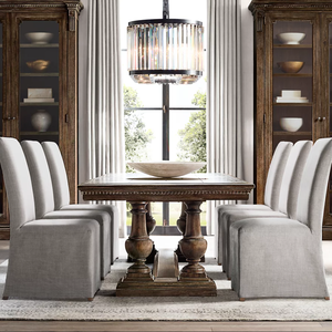 <span class=keywords><strong>Tavolo</strong></span> <span class=keywords><strong>da</strong></span> pranzo rettangolare in rovere massello francese con base a colonna romana, adatto per <span class=keywords><strong>6</strong></span>/8/10/12 persone, arredamento per sala <span class=keywords><strong>da</strong></span> pranzo per villa. - Product Image 3