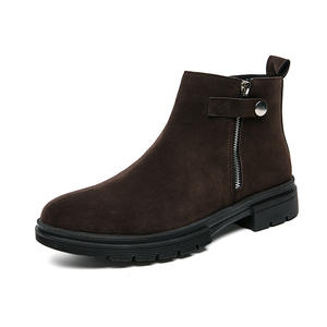 Botas para Hombre, Botas de Invierno para Hombre, de Cuero Genuino, con Forro de Lana Térmica, Botas de Algodón con Suela Gruesa, Botas de Piel de Vacuno de Primera Capa - Product Image 2