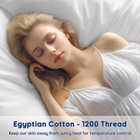 Draps 100% coton, 1200 fils, ensemble de draps de luxe et rafraîchissants pour hôtel, 4 pièces, convient aux matelas jusqu'à 16 pouces