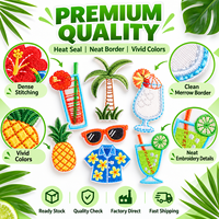 Patchs thermocollants brodés tropicaux en gros, en stock, pour vêtements, chapeaux, sacs, livraison rapide