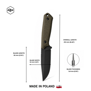 Couteau artisanal en acier O2 à pointe tombante pour le camping et la chasse, lame fixe pleine longueur avec étui Kydex, équipement de plein air, DIY, OEM - Product Image 2
