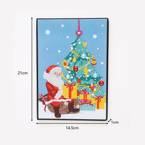 도매 크리스마스 시리즈 5d 다이아몬드 페인팅 노트북 산타 클로스 크리스마스 장식 메모장 DIY 크리스탈 다이아몬드 자수 - Product Image 2