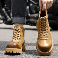 Nouvelles bottes de travail Derby pour hommes, bottes à plateforme en daim augmentant la taille, chaussures décontractées polyvalentes tendance pour l'extérieur