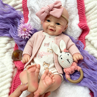 Poupée Reborn en Silicone Vivienne de 17 pouces, bouche ouverte, sucette utilisable, toucher réaliste, anatomie correcte, poupées éducatives