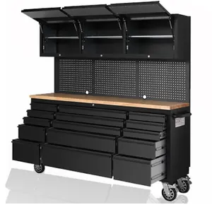 Armário resistente de garagem, ferramenta móvel de 15 gavetas gabinete