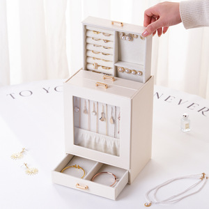 Boîte de rangement multifonctionnelle de luxe en PU pour bijoux, pendentifs, colliers, bagues, boucles d'oreilles et bracelets - Product Image 4