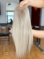 SHY Topper en cheveux humains 4*5 Mono, couleur blond T-Ash, cheveux vierges bruts, base mono, pour couverture de perte de cheveux féminine, commande en gros