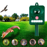 Répulsif à ultrasons solaire extérieur pour animaux, lumière clignotante, dissuasion des oiseaux et des animaux domestiques (chats/chiens), flash infrarouge, modèle RC-512, en boîte