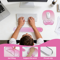 Tapis de souris ergonomique en gel avec repose-poignet, tapis de souris antidérapant en silicone pour le bureau et les jeux