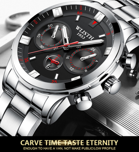 Reloj de pulsera de cuarzo para hombre, cronógrafo con esfera negra, calendario, cronógrafo, informal, nuevo diseño, 42mm, 2022 - Product Image 6