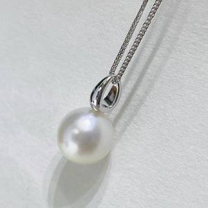 WENCHI 10181 31350 DIY <b>Pearl</b> Accessories S925 <b>Silver</b> Pendant with Smooth Jade <b>Necklace</b> 9-13mm Round Beads Empty Stand Elegant - Product Image 2