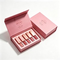 Boîte cosmétique magnétique haut de gamme à couvercle rabattable pour rouge à lèvres et brillant à lèvres avec insert imprimé personnalisé