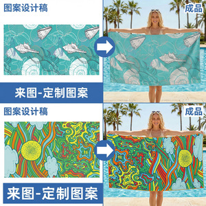 Toalla de playa de microfibra con estampado abstracto, 80x160cm, rectangular, de secado rápido, para uso en piscina para mujeres - Product Image 2