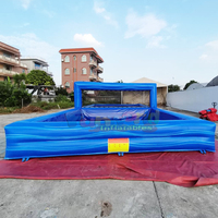 Terrain de volley-ball gonflable commercial pour piscine, jeu aquatique, matériau PVC 0,55 mm, taille et couleur personnalisables, portable pour événements extérieurs
