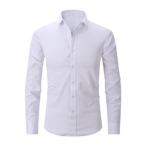 Camicia da uomo in tinta unita da uomo in stile classico viola stile lusso Casual - Product Image 5