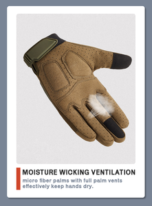 Guantes Deportivos Tácticos de Microfibra de Alta Adherencia para Fisicoculturismo, Ciclismo, Pesca, Bicicleta, Dedos Completos, Acolchado Extra, Absorción de Impactos - Product Image 3