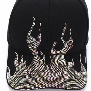 Casquette de baseball trucker personnalisée avec logo brodé, ornée de strass flamme, 6 panneaux, réglable, décontractée, pour l'extérieur, protection solaire, fabrication usine - Product Image 6