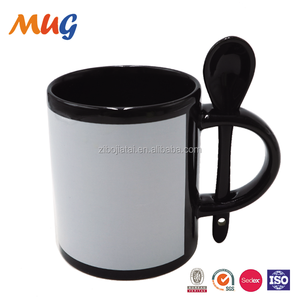 <span class=keywords><strong>Taza</strong></span> de promoción de <span class=keywords><strong>taza</strong></span> de sublimación de cerámica colorida de 11oz <span class=keywords><strong>con</strong></span> parche blanco y cuchara - Product Image 2