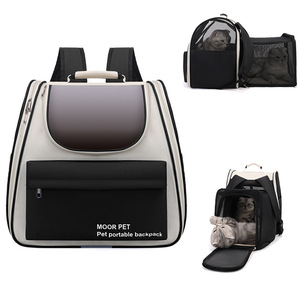 Expandable Pet <b>Backpack</b> Carrier for Cats and Small Dogs, Large Space Breathable Mesh Travel Bag, <b>Foldable</b> Outdoor Pet Carrier - Product Image 1
