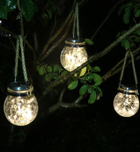 2023 il più nuovo barattolo di vetro appeso coperchio in plastica a luce solare con batteria bellissime crepe sulla <span class=keywords><strong>bottiglia</strong></span> per esterno - Product Image 2