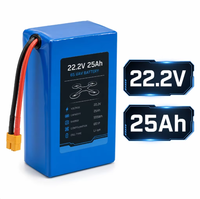Paket Baterai Lithium Daya Tinggi 22.2V 25Ah 3C/10C 310Wh/kg untuk Drone UAV Industri, Baterai Drone UAV untuk Survei dan Pemetaan