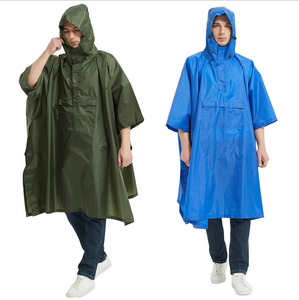 Camping Camping Green Duty Navy Blue Custom Made Rain <b>Poncho</b> with or Without Reflective Stripes - Product Image 4