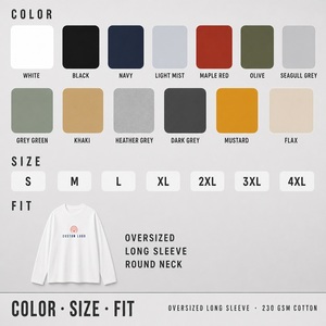 T-Shirt a Maniche Lunghe con Stampa Digitale Personalizzata, Oversize, 230G Cotone Pesante, Collo Tondo, Vendita all'Ingrosso dalla Cina - Product Image 5