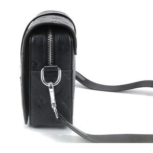 Gorfia-Sac à bandoulière unisexe en cuir véritable avec logo en relief, texture galet, pour hommes et femmes, usage quotidien - Product Image 4