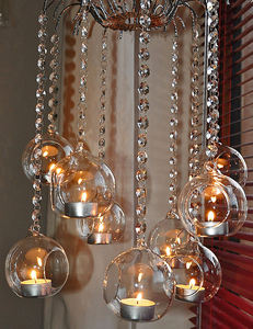 Cadena de Cuentas Octogonales de Cristal Transparente con Bolas de Cristal Colgantes para Decoración de Bodas MH-12621 - Product Image 2