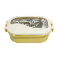 Boîte à lunch isotherme en acier inoxydable YolecenSimple pour les élèves du primaire et les employés de bureau, à deux compartiments, double couche
