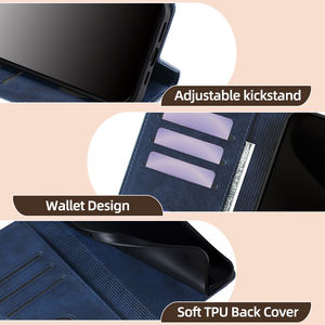 Étuis de téléphone portable en cuir PU imperméables avec rabat, fentes pour cartes, portefeuille pour S24 Ultra pour <span class=keywords><strong>Google</strong></span> Vivo Oppo - Product Image 3