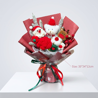 BH Unique Bouquet de Noël en fil tricoté et tissage pan, Poupée artisanale, Décorations florales, Ornements créatifs pour la veille de Noël et les fêtes