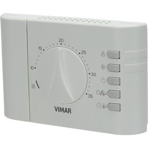 Thermostat électronique Vimar 02900.1 mural blanc 240V 5A en plastique pour contrôle CVC - Product Image 1