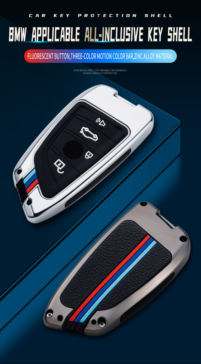 Cover Guscio Protettivo In Lega Di Zinco Per Chiave Auto BMW (Serie 2, 5, 7, X1 F48, F15, F16, 530Li, 750i)