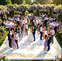 Vinyle adhésif brillant 140 g/m² pour impression éco-solvant, autocollant de sol personnalisé, monogramme de mariage, matériau pour affiches intérieures et extérieures