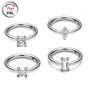 Vente en gros Bijoux de piercing en acier inoxydable 316L 16G ZC, Anneau segmenté sans soudure pour nez, cartilage, Daith, Conch, Hélix - Product Image 2