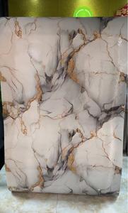 Vinyle brillant marbre pierre auto-adhésif Peel & Stick mousse autocollant mural pour intérieur marbre doré décor Film protecteur - Product Image 3