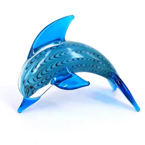 Murano style pieces glass dolphin decoration