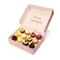 Boîte Cadeau Luxe Personnalisée avec Logo pour Gâteaux et Cupcakes, Emballage Individuel à 1, 2, 4, 6, 12, 24 Cavités, avec Poignée et Fenêtre Transparente