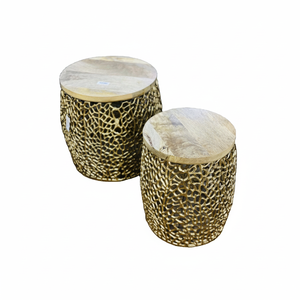 Table basse de bureau ronde en bois de décoration design de meubles de salon de luxe Offre Spéciale Tables d'appoint dorées au design populaire - Product Image 1